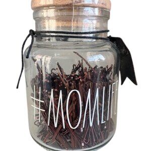 Rae Dunn "Momlife" Jar of Bobby Pins - NWT